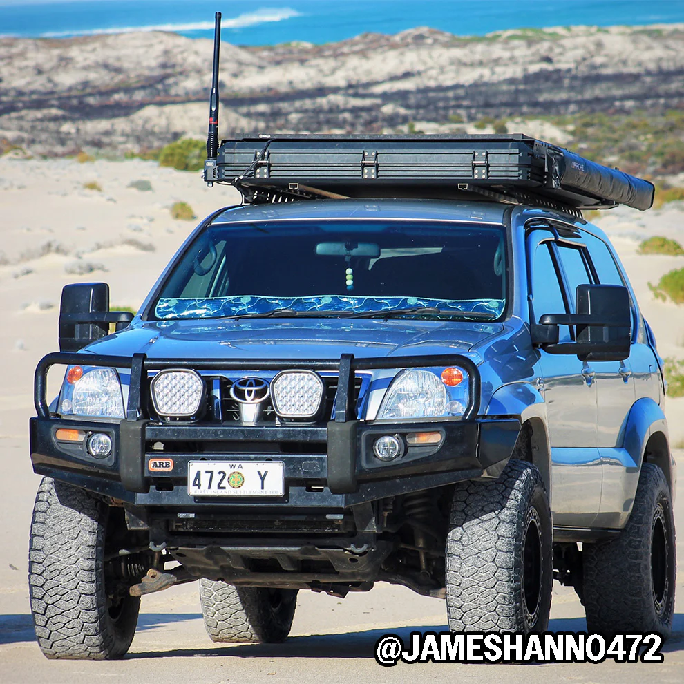 Stealth Black Solar Screens for Toyota Prado 120 Series